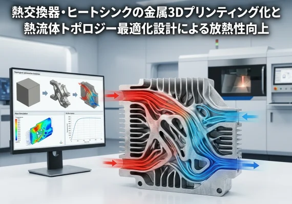 熱交換器・ヒートシンクの金属3Dプリンティング化と熱流体トポロジー最適化設計による放熱性向上｜金属3Dプリンタ工法転換ラボ